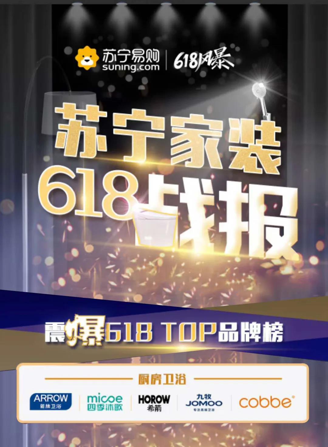 傲视群雄，谁与争锋｜箭牌卫浴618斩获多项NO.1