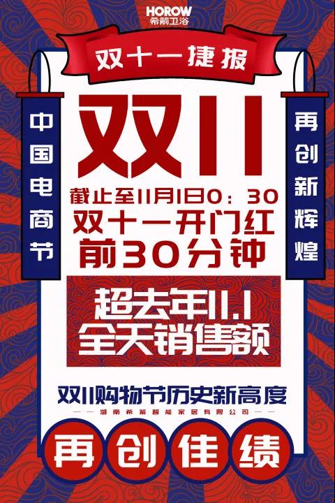 希箭卫浴2020年双十一开门红~